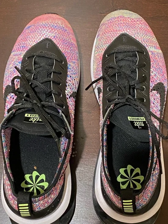 Nike Air Max Flyknit Racer DM9073-300 Multi-Color Black Green Women's Size 7.5 - Picture 5 of 8